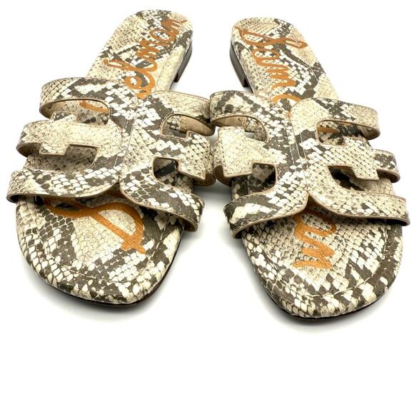 Sam Edelman Bay Slide Sandal Sandshell Python Snake 10M - Picture 4 of 9